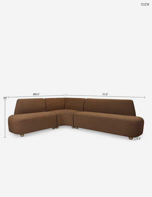 Monique Corner Dining Banquette : Mushroom / 111.5
