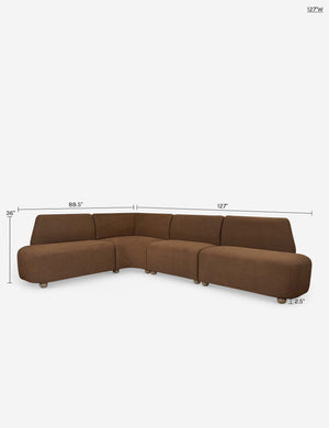 Monique Corner Dining Banquette : Mushroom / 111.5