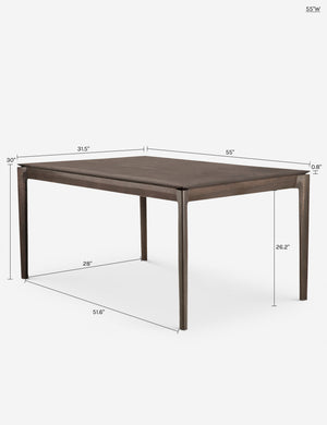 Temple Dining Table : Brown Teak / 55