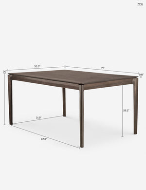 Temple Dining Table : Brown Teak / 55