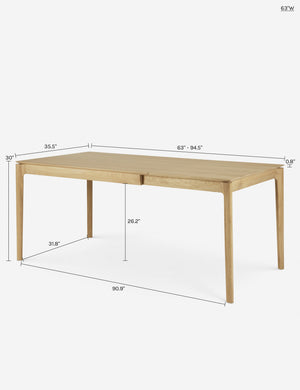 Temple Extendable Dining Table : Natural / 47