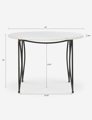 Meryn Outdoor Round Dining Table : White Marble