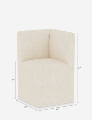 Cailin Modular Corner Dining Chair : Talc Linen