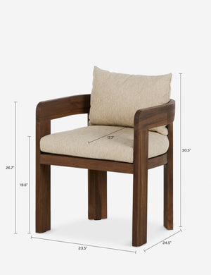 Kade Outdoor Dining Arm Chair : Beige