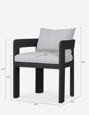 Kade Outdoor Metal Dining Arm Chair : Ivory