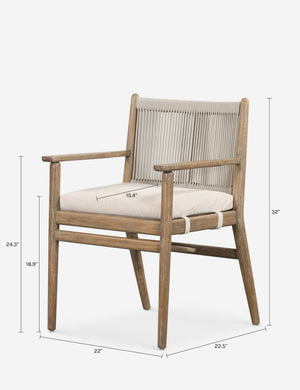 Sanders Outdoor Dining Arm Chair : Natural