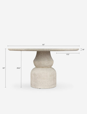 De La Rosa Outdoor Round Dining Table : Aged Concrete