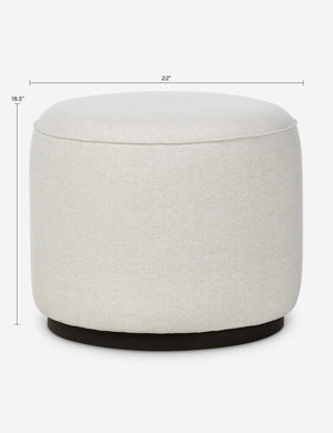 Aldora Outdoor Round Ottoman : Cream