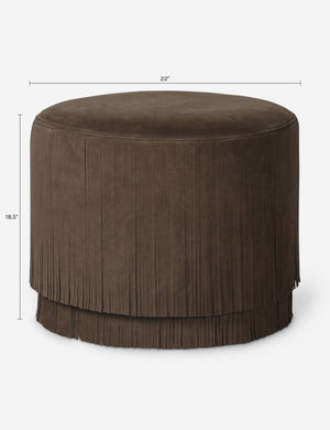 Emmett Round Ottoman : Olive
