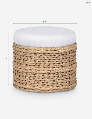 Rowan Indoor / Outdoor Round Ottoman by Amber Lewis x Four Hands : Alessi Linen / 48