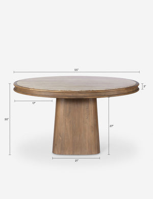 Stoller Round Dining Table : Travertine
