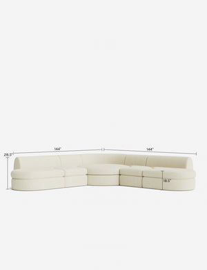 Buckley Modular Corner Sectional Sofa : Ivory Modern Boucle