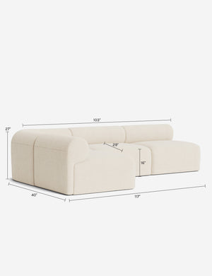 Carson Modular Sectional Sofa : Ivory Modern Boucle