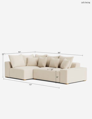 Clayton Sectional Sofa : White Boucle / Right-Facing