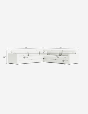 Durham Corner Sectional Sofa : Ivory Modern Boucle