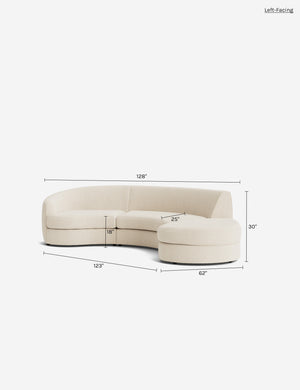 Imada Modular Chaise Sectional Sofa : Ivory Modern Boucle / Left-Facing