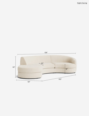 Imada Modular Chaise Sectional Sofa : Ivory Modern Boucle / Left-Facing