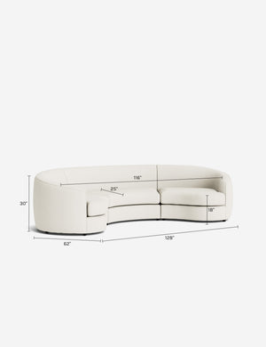 Imada Modular Sectional Sofa : Ivory Modern Boucle