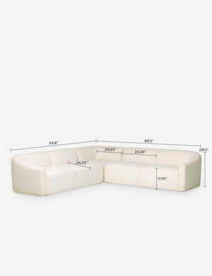 Lindsay Sectional Sofa : Cream