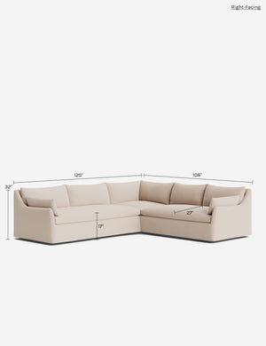Portola Luxe Depth Slipcover Corner Sectional Sofa : Sage Performance Striated Velvet / Right-Facing