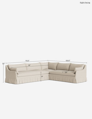 Portola Pleated Sectional Sofa : Army Performance Basketweave / Left-Facing