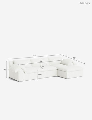 Yucca Chaise Sectional Sofa by Carly Cushnie : Paprika Como Velvet / Left-Facing