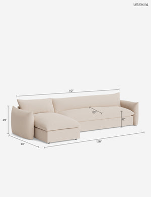 Banks Chaise Sectional Sofa : Ivory Modern Boucle / Left-Facing