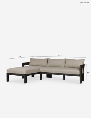 Kade Outdoor Metal Sectional Sofa : Taupe / Left-Facing