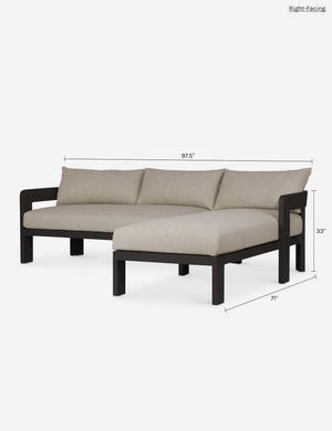 Kade Outdoor Metal Sectional Sofa : Taupe / Left-Facing