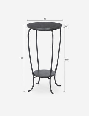 Acala Round Side Table : Grey Marble