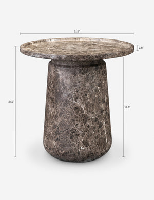 Enrico Outdoor Round Side Table : Brown