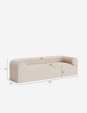 Carson Sofa : Ivory Modern Boucle