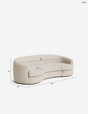 Imada Sofa : Ivory Modern Boucle / 85