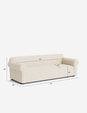 Ozmun Sofa : Ivory Modern Boucle