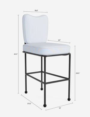 Lanata Outdoor Barstool : Green Stripe