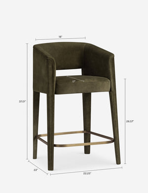 Velez Counter Stool : Olive Velvet