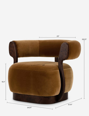Lourdes Swivel Chair : Ochre