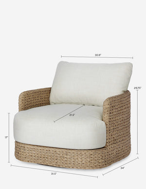 Tinashe Outdoor Swivel Chair : Natural