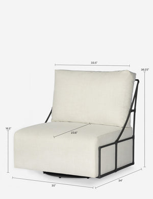 Zelda Outdoor Swivel Chair : Cream