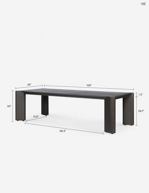Boone Outdoor Dining Table : Bronze / 106