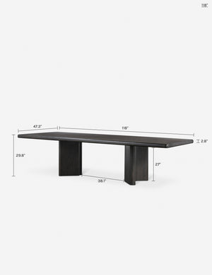 Elsen Dining Table : Dark Brown Oak / 118