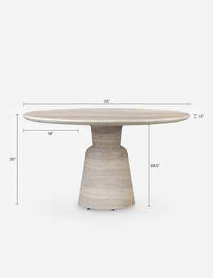 Marsh Indoor / Outdoor Round Dining Table by Amber Lewis x Four Hands : Sandy Gray