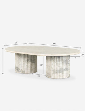 Mercer Oval Coffee Table : White Marble