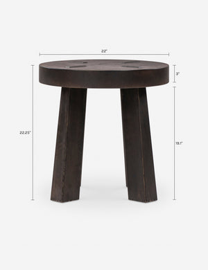 Sadira Round Side Table by Amber Lewis x Four Hands : Burnt Oak