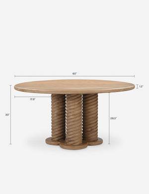 Treccia Round Dining Table by Gillian Segal for Moe's : Natural Oak