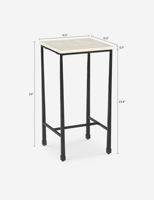 Tristan Side Table : Beige Marble