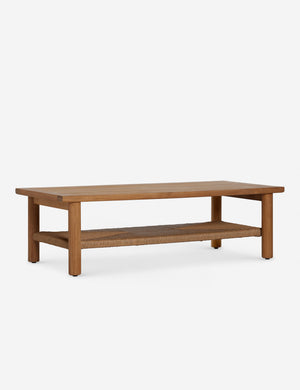 Gally teak and wicker outdoor coffee table.