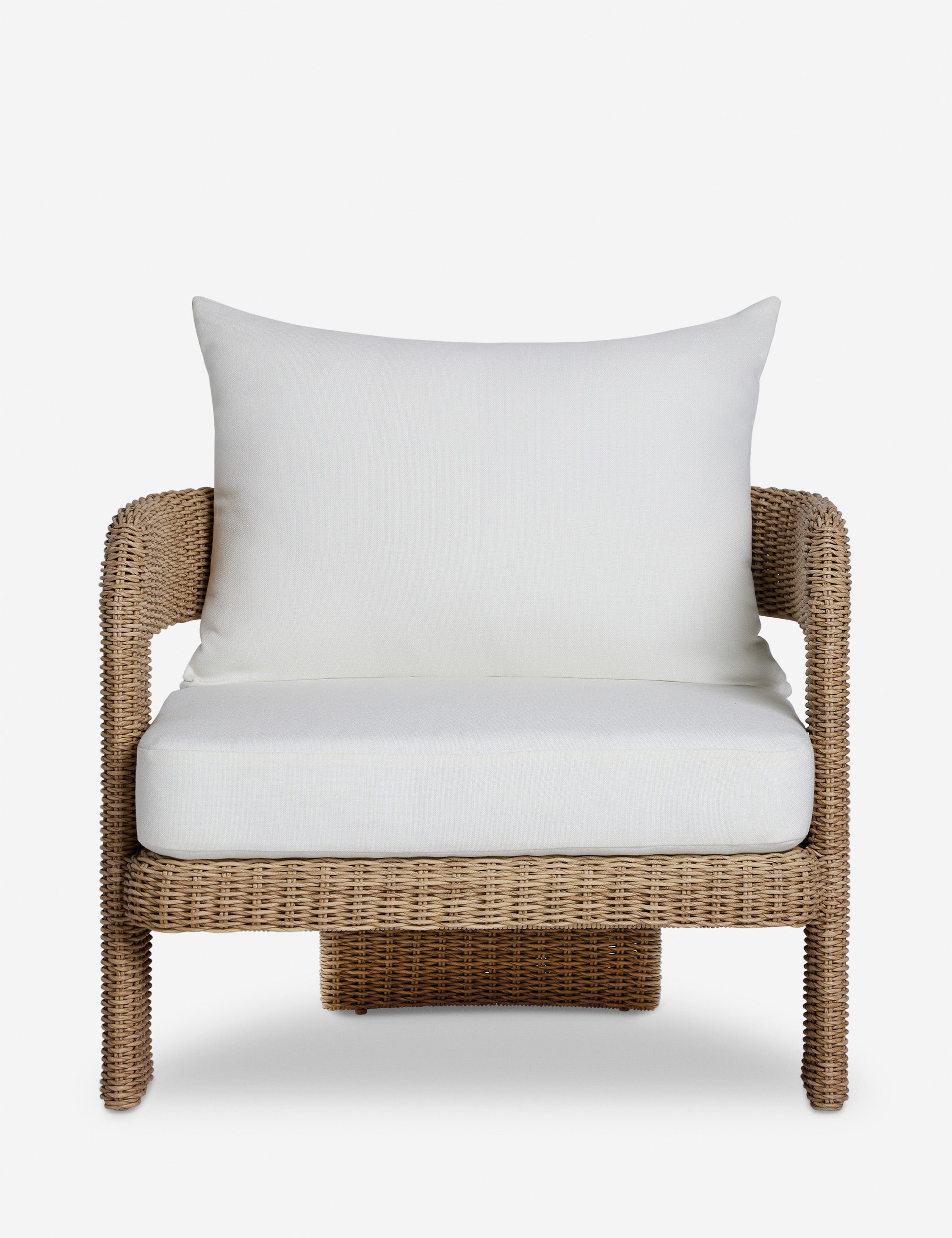 #color::natural | Hadler modern sculptural open frame wicker outdoor accent chair