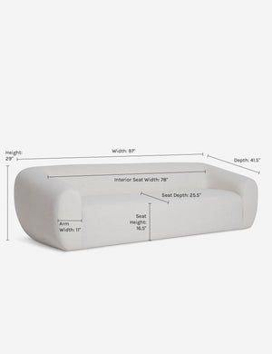 Dimensions on the Harlowe Sofa