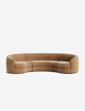 Open Box: Imada Modular Sectional Sofa, Caramel Vintage Velvet